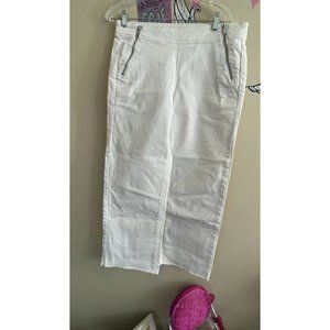 Women's Ann Taylor Loft Ankle Wide Leg Crop Jeans Raw Hem